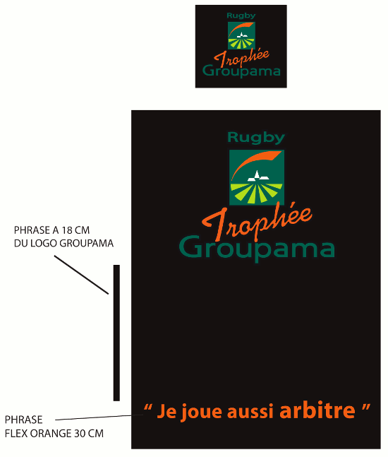 Groupama T-shirts noirs bat 2