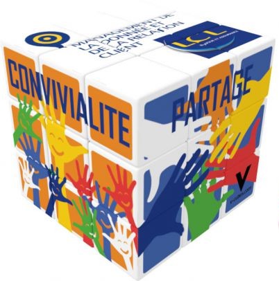 Rubiks'cube publicitaire pour la banque LCL